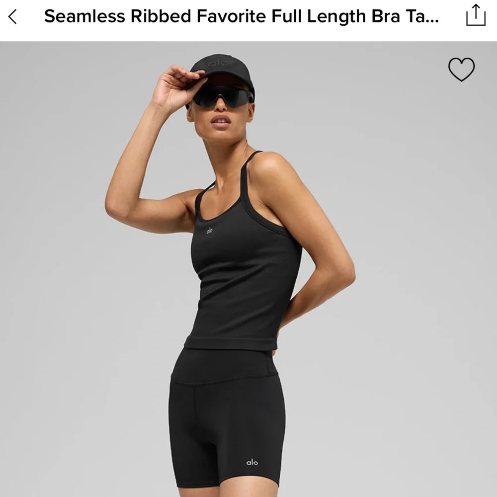 Alo Seamless Ribbed Favorite Full Length Bra Tank - Picture 4 of 10